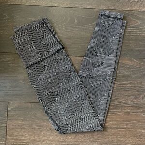 Lululemon High Rise Wunder Under in Maze Jacquard White Black (6)